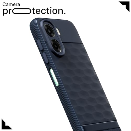 Image of Pikkme Back Cover for Oppo A6X 5G Camera Protection 3D Hexa Cube Design Silicone Protective Bumper Case (Blue)