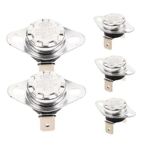 WOONEKY 5pcs Normally Closed Thermal Control Switch Reliable Temperature Control for Water Heaters Makers and Ovens Durable Easy to Install Thermostat Switch