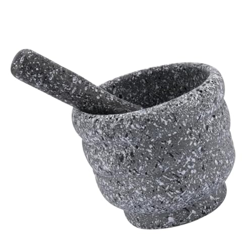 Hoement Mortero Suribachi de Granito para con Diseño Ergonómico Capacidad para Machacar Enteros Triturador y Machacador Práctico para Uso Doméstico y Cocina Fácil de Limpiar y Uso