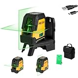 PREXISO 30 m Laser Level, Rechargeable Self Leveling Cross Line Green, Horizontal and Vertical Line Laser Level with Magnetic Holder, for Construction, House Decoration(Tripod Not Included)
