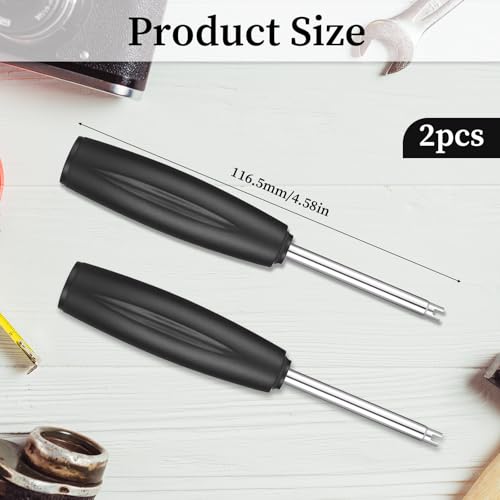 Image of Psyqtsuary 2 Pieces Valve Core Torque Tool Screwdriver Tire Valve Stem Core Remover Tool Valve Core Removal and Installation Tools for All Standard, Silver