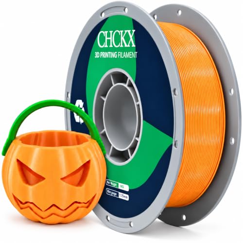 CHCKX PETG 3D Printer Filament, Dimensional Accuracy +/- 0.03 mm, 1 kg Spool, 1.75 mm, Suitable for Most 3D Printer, Ora