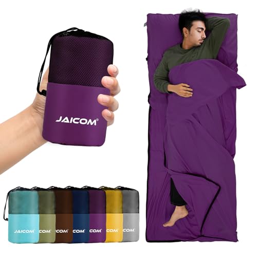 JAICOM Drap de Sac de Couchage, Sac a Viande Couchage, 220x90cm Sac de Couchage ultraléger, il Convient aux Voyages en Plein air, aux hôtels et aux Chambres...