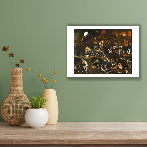 Hieronymus Bosch The Harrowing of Hell tableau mat contre les reflets muraux