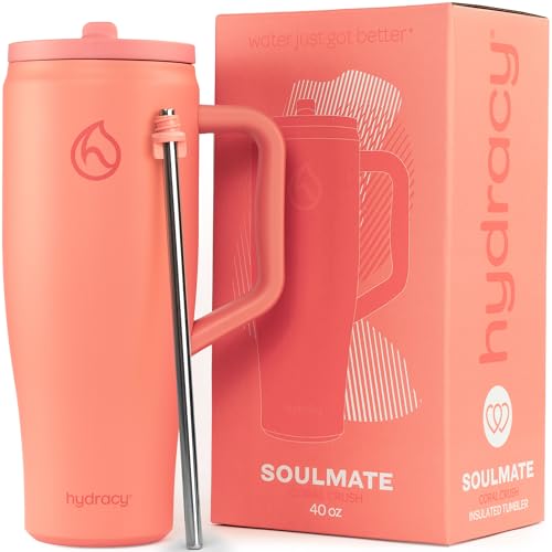 Hydracy Soulmate Thermobecher mit Henkel und Strohhalm Isoliert 1,18L – Ansicht 1