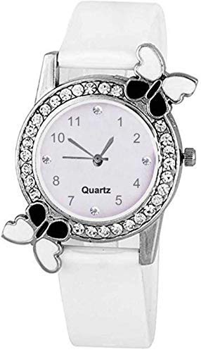 pass pass Diamond Studded Butterfly Watch for Women & Girls. (White) (B08VGSKMMX) Amazon Price History, Amazon Price Tracker