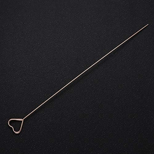 Garneck 6pcs Floral Picks Metal Place Card Holder Heart Shape Table Menu Holder Photos Number Stand for Wedding Party Decoration Gold
