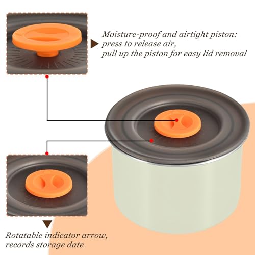 Contenedor de almacenamiento con tapa amarillo acero inoxidable miniatura 4
