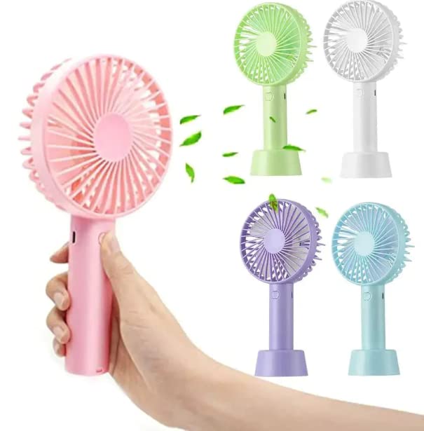 Feriiwala Mini Portable USB Hand Fan Built-in Rechargeable Battery Operated Summer Cooling Table Fan with Standing Holder Handy Base For Home Office Indoor Outdoor Travel (MULTICOLOR) (B0C2V98MXK) Amazon Price History, Amazon Price Tracker