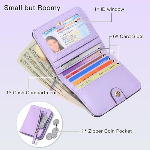 Initial Wallet Women Small Teen Girl Gifts Trendy Stuff Girls Wallets Personalized Christmas Birthday Gift for Women Friends Daughter Granddaughter 6 7 8 9 10 11 12 13 Year Old Purple A2