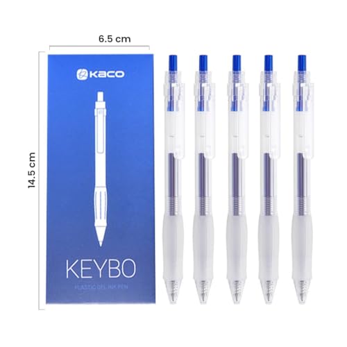 Image of Kaco Keybo Transparent Gel Pen- Pack of 5 (Blue)
