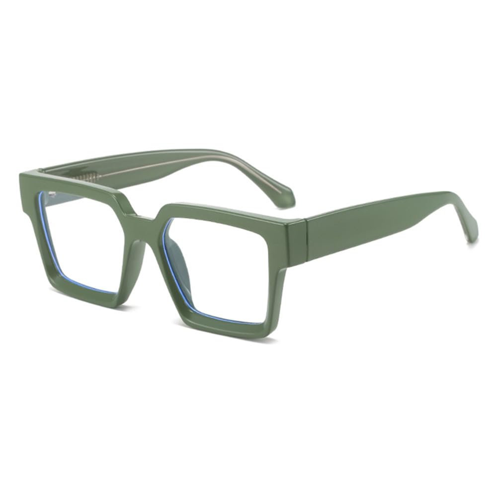 montatura per occhiali squadrata con lenti chiare da uomo occhiali leggeri da donna retrò in acetato verde rosa