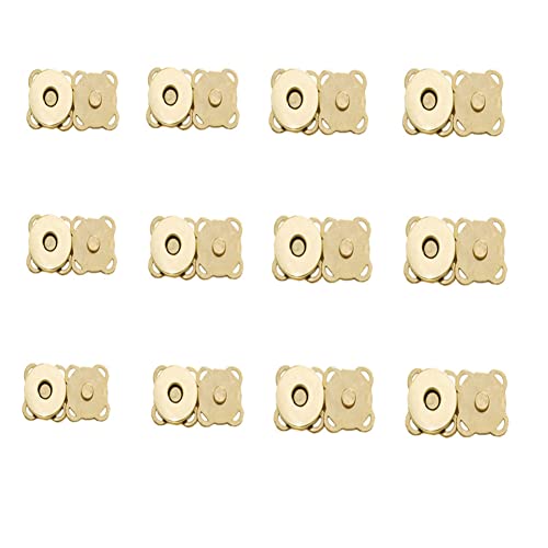 image for CooBigo 12 Sets Magnetic Snaps Buttons Sew in Magnetic Plum Bag Clasps