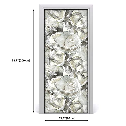 Vinilo para puerta Rosas de jardín 85x200 cm autoadhesivo e impermeable 3