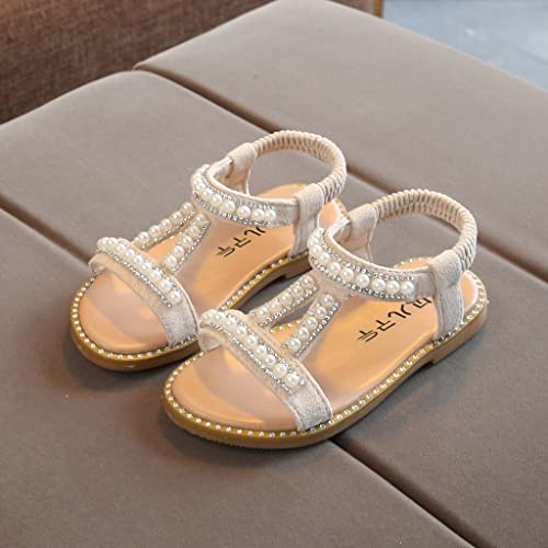Generic Baby Toddler T Sandals with Pearl Girls Dress Shoes Wedding Party Open Toe Glitter for Toddler Girl Summer Shoes4