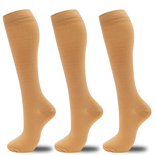 Image of fenglaoda Compression Socks for Women Men 3 Pairs Graduated Compression Support Circulation Socks for Nurses