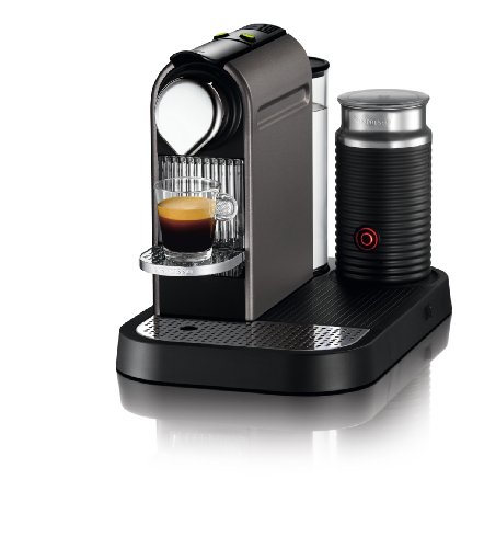 Image of Nespresso Citiz C120 Espresso Maker with Aeroccino Milk Frother, Titanium