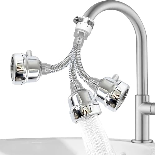 Image of Premium Tap Extension for Kitchen Sink | 360 Flexible Sink Tap for Kitchen Basin | Adjustable Kitchen Tap Extender & Tap Shower | Water Saving Sink Tap Extension, 2 Mode (Silver)