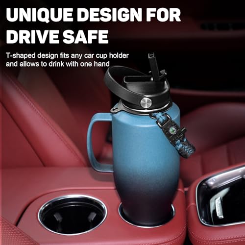Image of ABOTOCUP Water Bottle 40oz, Insulated Tumblers with Handle & Straw Lid, Insulated Water Bottle Fits in Cup Holder, Double Wall BPA-Free, Stainless Steel Travel Cup Leak-proof to Keep Cold 24H&Hot12H