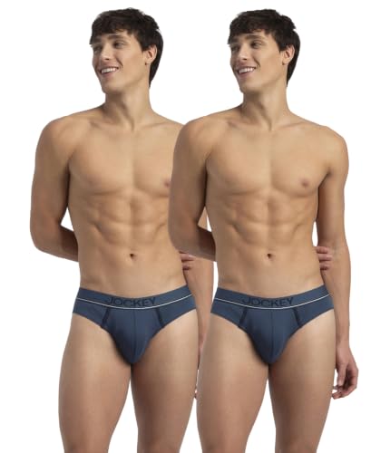 Image of Jockey 8044 Men's Super Combed Cotton Rib Solid Brief with Ultrasoft Waistband (Pack of 2)
