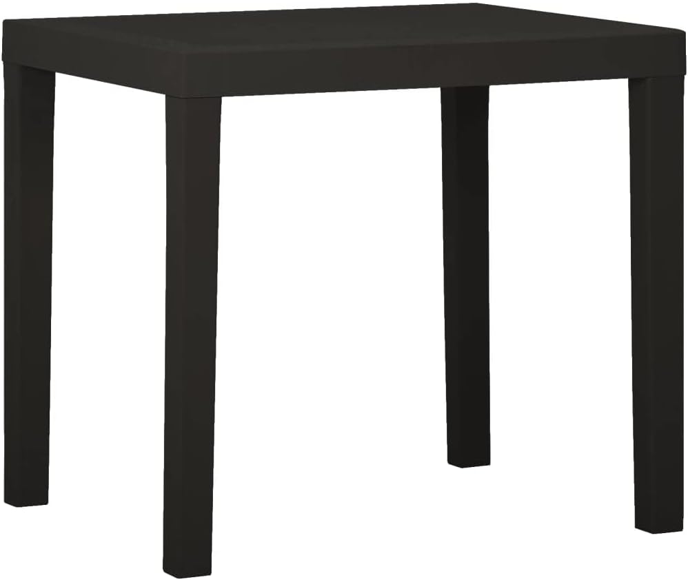 Patio Table,Outdoor Dining Table,Porch Side Table,Garden Table,Garden Table for Picnic Camping Porch Deck Lawn Backyard, Anthracite 31.1"x25.6"x28.3" Plastic