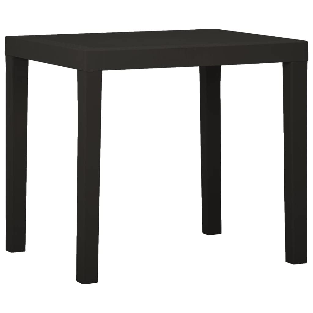 SXZenSpace Plastic Garden Table 79x65x72 cm Anthracite, Lightweight Outdoor Patio for Dining Coffee, Easy-Clean Bistro Camping Side Balcony or Deck