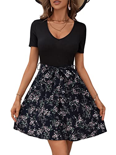 SOLY HUX Damen 2 in 1 Freizeitkleid Geblümt Sommerkleid V-Ausschnitt A...