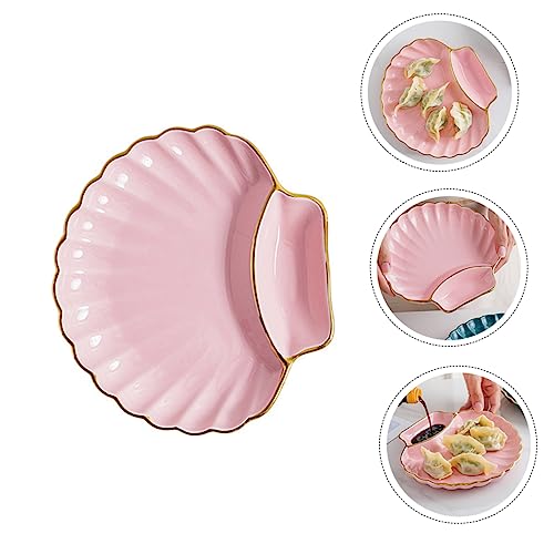 Plato dividido de cerámica para salsa y dumplings miniatura 5