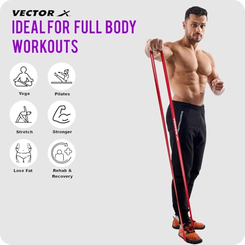 Image of Vector X Power Pull Up 50-125 Lbs Resistance Bands for Very Heavy Strength Workouts & Fitness Gym | Natural Rubber Loop Band for Men Training (25-50 Kgs)