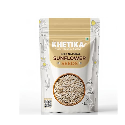 Khetika Sunflower Seeds 200g | Seed for Eating, Healthy Snacks, Rich in Antioxidant & Protein Fibre, No Preservatives Khetika Sunflower Seeds 200g | Seed for Eating, Healthy Snacks, Rich in Antioxidant & Protein Fibre, No Preservatives