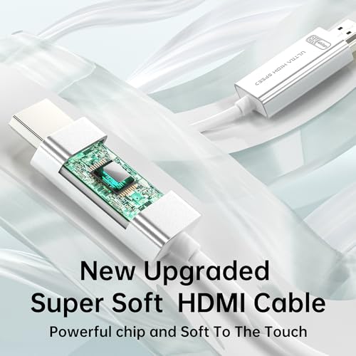 huaham Ultra-soft Fiber Optic HDMI Cable 10m, Slim&Lightweighted High Speed HDMI 2.1 Cable, 48Gbps, 8K60Hz & 4K120Hz, Support eARC, Dolby, HDCP 2.2&2.3, Compatible with PS5 Xbox Laptop Projectors - Image 5