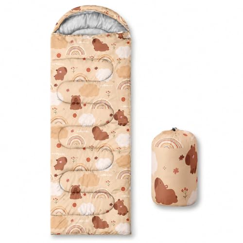 Bolsa de dormir AILONEN para camping con diseño infantil, ligera y resistente al agua, para 3 estaciones, tamaño 31" x 90" miniatura 1