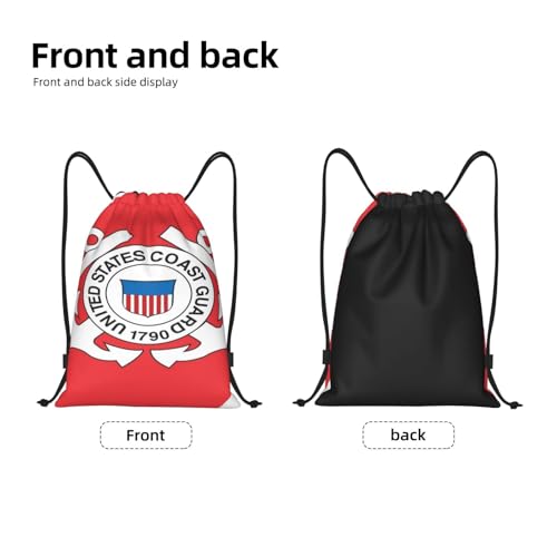 Generic Crazy Coast Guard Drawstring Backpack Gym Sackpack Beach Bag for Women Men, Medium4