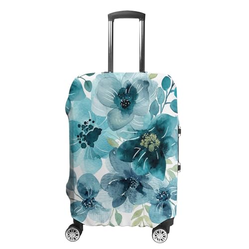 Cyan And Blue Luggage Cover Tsa Approved Suitcase Covers for Luggage Elastic Washable Suit Case Covers Anti-Scratch Travel Luggages Sleeve Suitcase Protector Fits 19-30 Inch Case(XL)