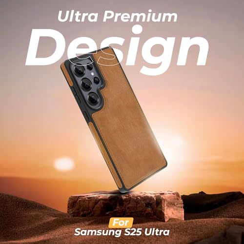 Image of A rtistque Premium Pu Leather Back Cover Case for Samsung Galaxy S25 Ultra 5G | Inner Fabric |Smooth Hand Feel | Drop Protection | Raised Camera Edge | Stylish Design | S25 Ultra Back Cover - Brown