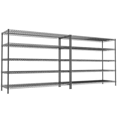 REIBII 55.5' W Storage Shelves 3200LBS Wire Shelving Unit 5 Tier Metal...