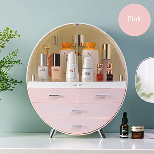 Preisvergleich Produktbild Bospyaf Kosmetischer Aufbewahrungsbox, Doppeltüren, Wasserdicht Und Staubdicht, Große Kapazität, Für Frisiertisch, Bad, Feiertagsgeschenk,Rosa,Large