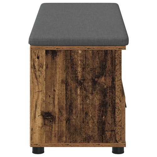 Banco de pasillo de madera 100x38x46 cm con cojín y almacenaje 8