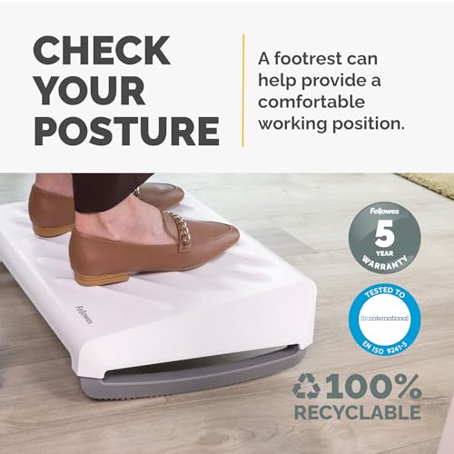 Adjustable Ergonomic Foot Rest Stool for Office & Home - White - Image 2