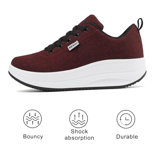 Mejores review On-line Zapatos burdeos plataforma disponible en línea. 2 Imagen adicional