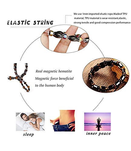 Jstyle 8 Pieces Bracelet With Jewelry Bag,Strong Elastic,Natural Stones,Stress Relieving Bracelet Anxiety Relief For Women Men #TOP1