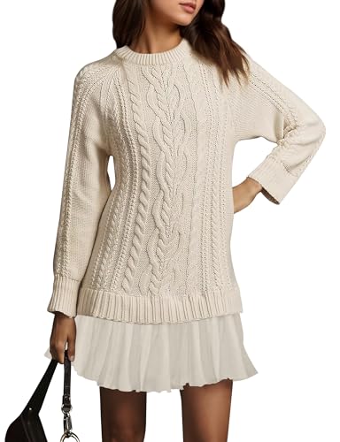 MISSACTIVER Women's Cable Knit Sweater Dress...