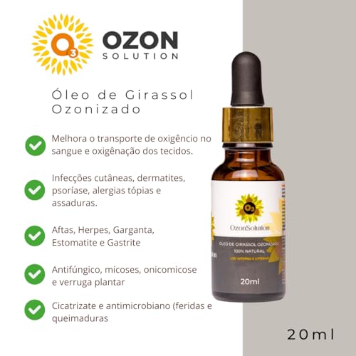 Óleo de Girassol Ozonizado Cicatrizante 20ml OzonSolution