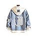 CHENMA Attack on Titan AOT Anime Jacke Unisex Cosplay Kapuzen Pullover Jeansjacke Denim Hoodie Jacket Outwear Mäntel L