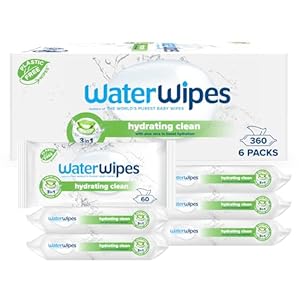 WaterWipes Hydrating Clean Baby Wipes, 360 Wipes (...