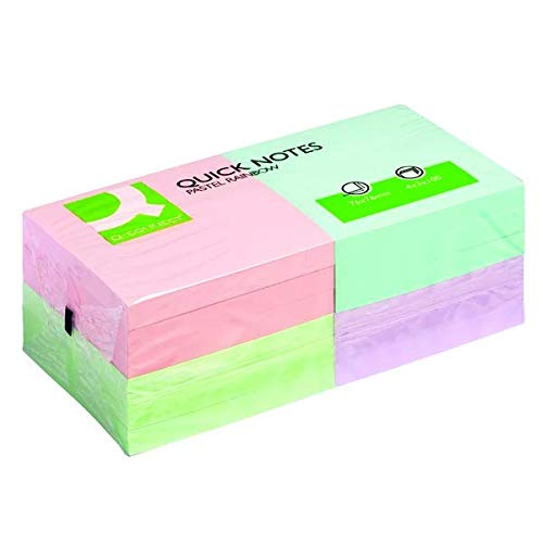 Q-Connect Quick Notes 76 x 76mm Pastel (Pack of 12) KF10509 (1)