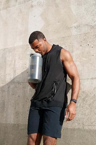 Image of ZULU Goals 128oz Half Gallon Plastic Water Bottle with Straw and Time Marker | Large Reusable Jug with Handle and Leak Proof Lid for All Day Hydration, Gym and Outdoors, Gift Ready, Violet