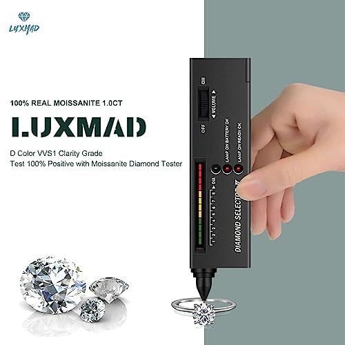 Moissanite Engagement Ring for Women White Gold Vermeil 1ct D-Color VVS1 Round Cut Simulated Diamond Solitaire Ring Classic 4 Prong Wedding Promise Anniversary Band Gifts for Her3