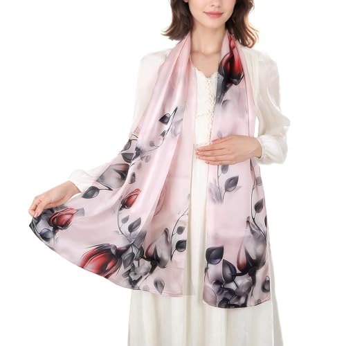 WharFlag Women Silk Scarf - 100% Mulberry Silk Long Satin Scarves Fashion lightweight Scarf for Women