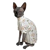 Picture of Limited Edition Sphynx Cat T-Shirts Elastic Hairless Cat Sweatshirt Pet Kitten Clothes Round Collar Kitten Shirts Vest Cats & Small Dogs Apparel (Dandelion, S (3.3-4.4 lbs))